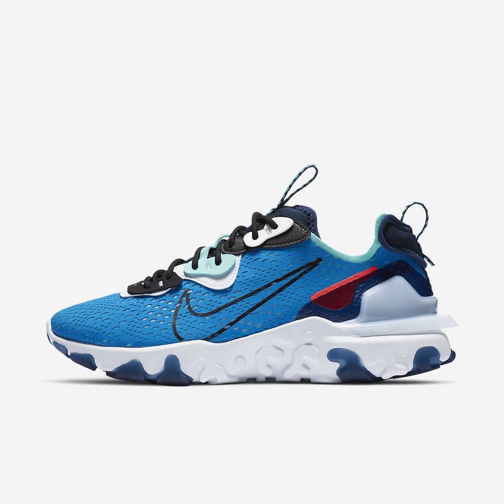 Sneakers Nike React Vision Bleu 0126-475 Photo Blue/Midnight Navy/Aurora Green/Black Homme | UHV-54625301